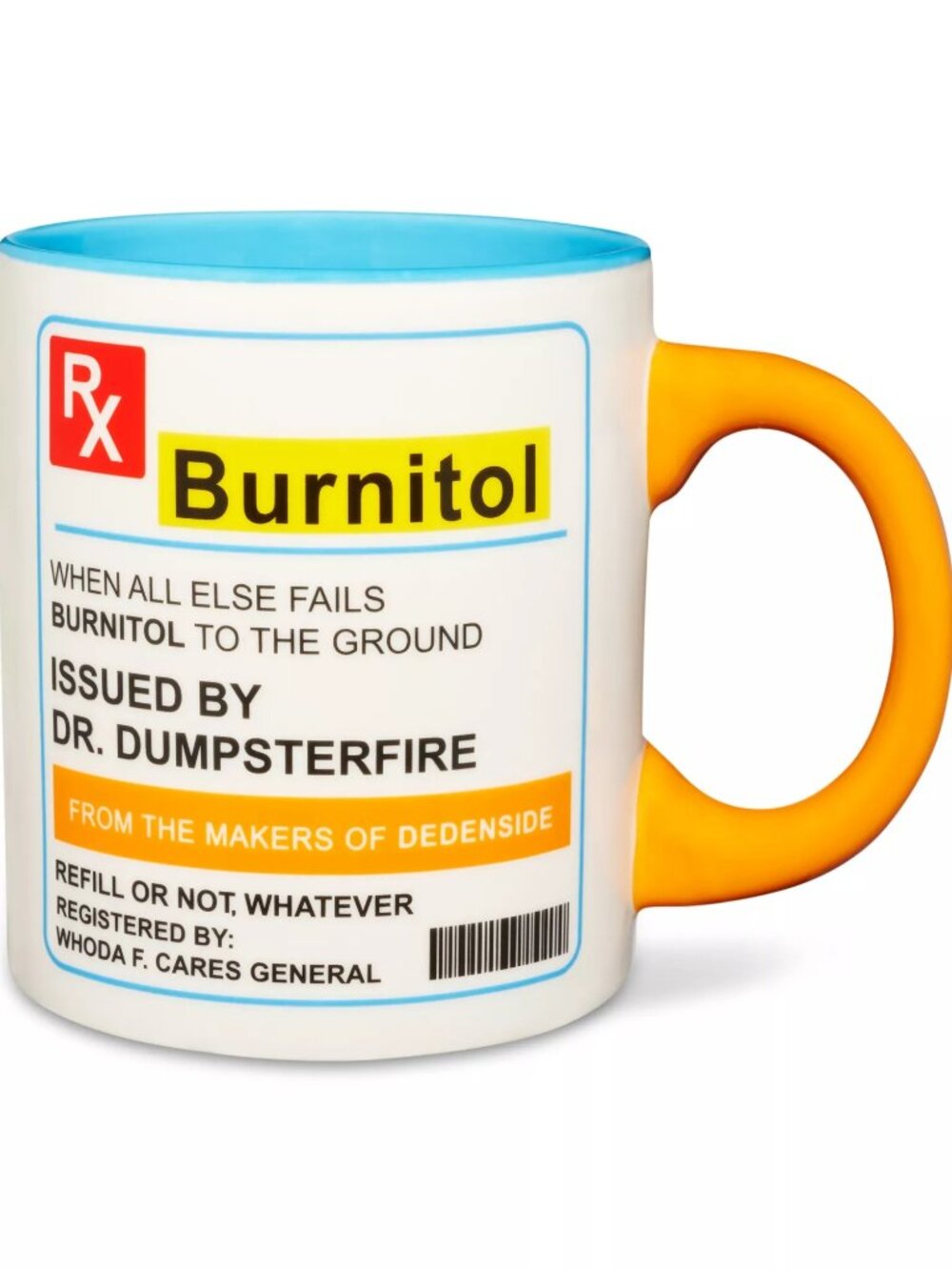 NEW Burnitol Prescription Coffee Mug - 20 oz Capacity Ceramic Cup